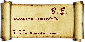 Borovits Euszták névjegykártya